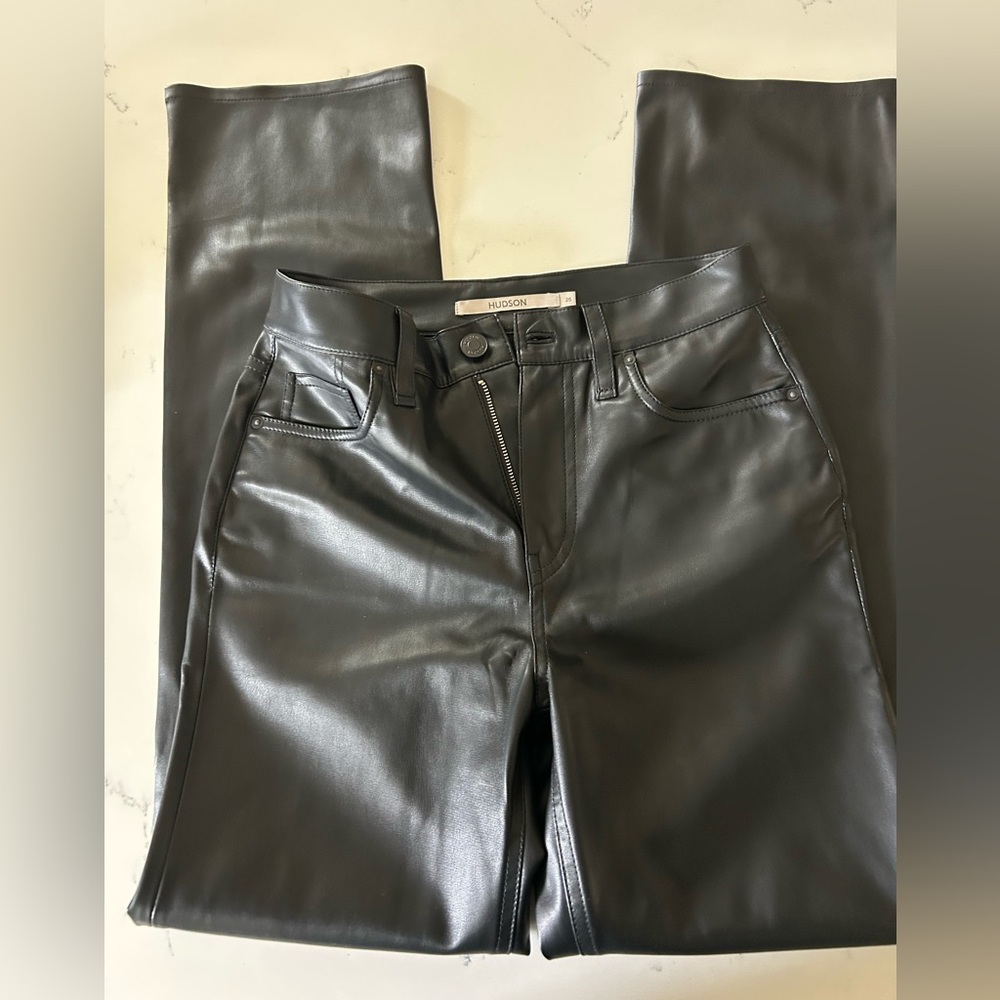 Hudson Black High Rise Vegan Leather Pant